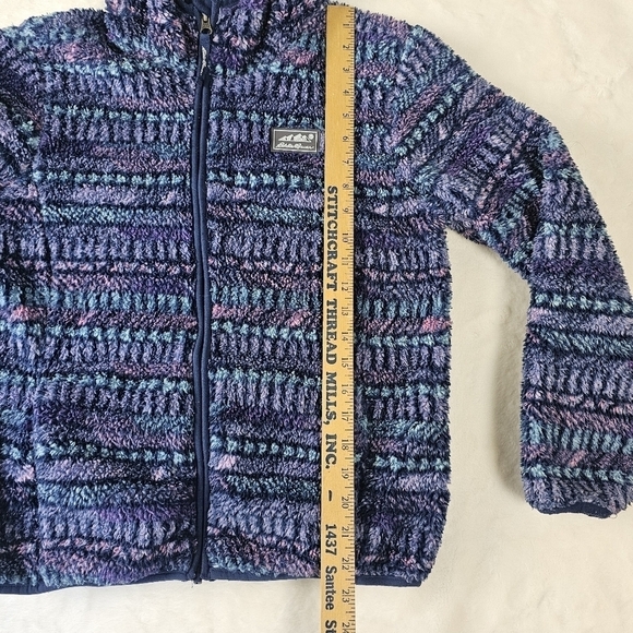 Eddie Bauer Hoodie Kid’s Large (14/16) Purple Blue Multicolor color block - Picture 3 of 12